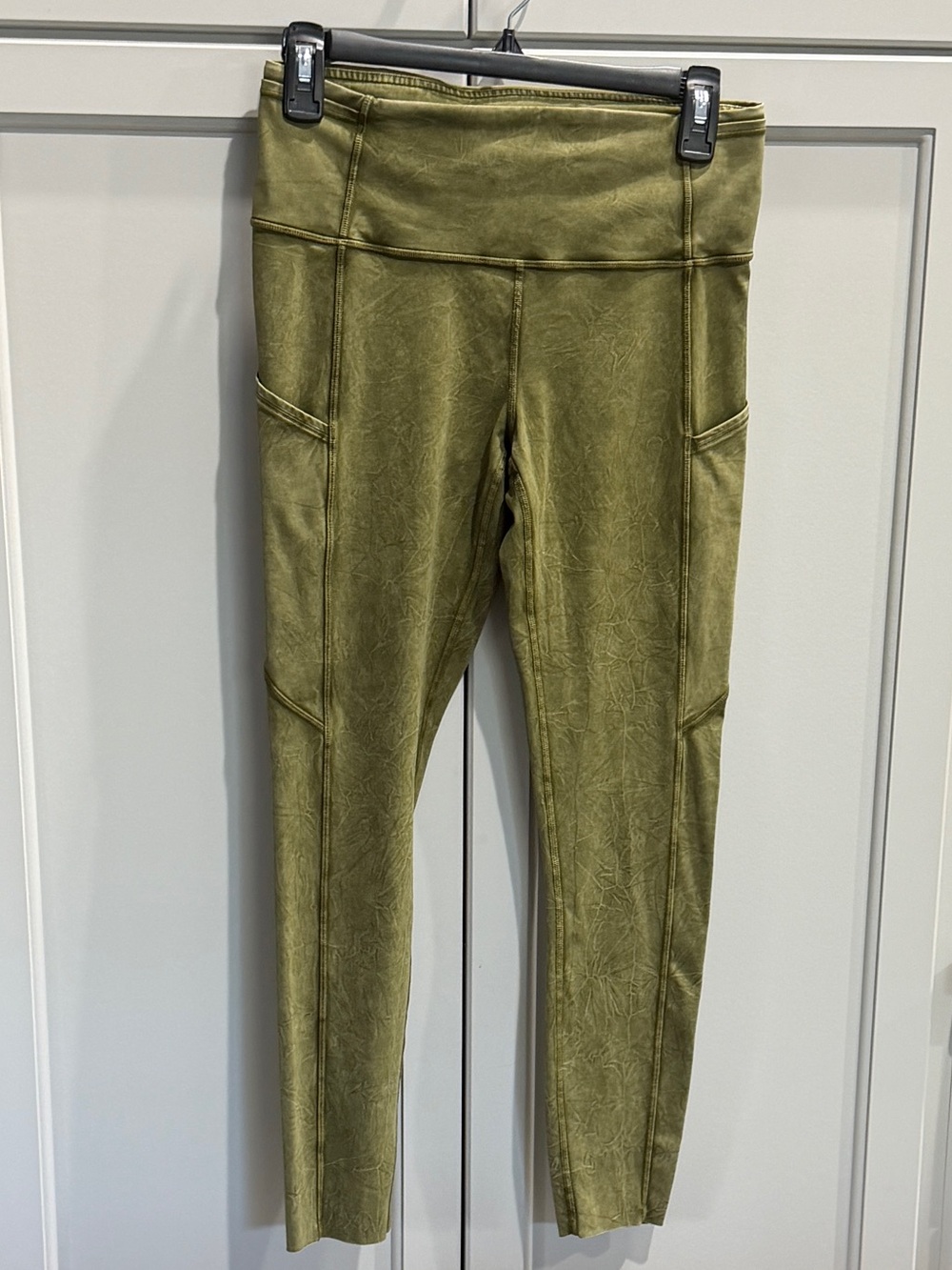 lululemon athletica Olive Green Mineral Washed Look Performance Leggings